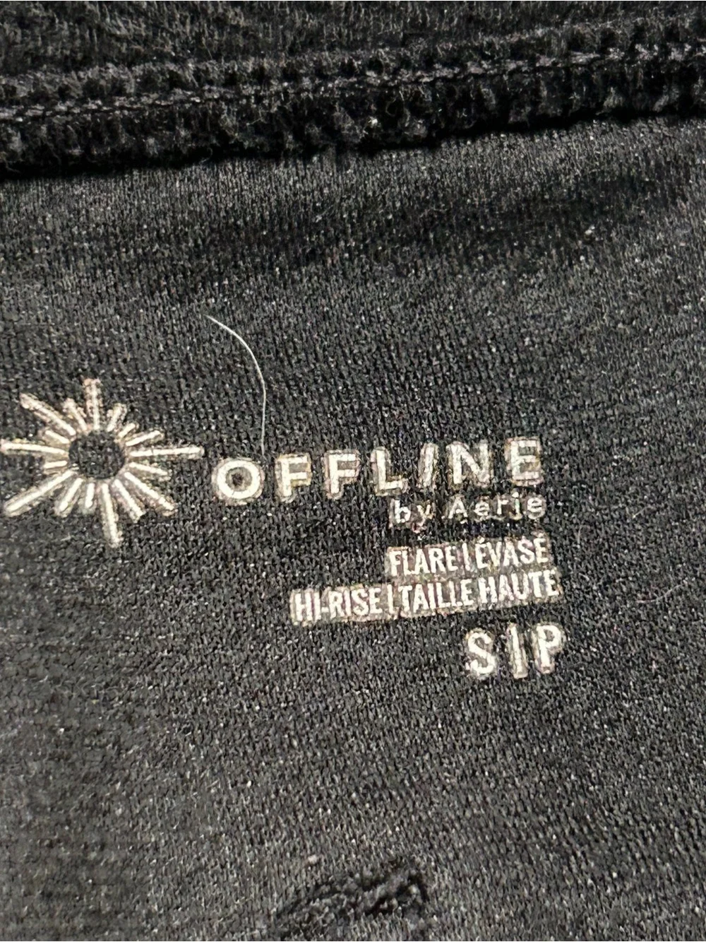 Offline By Aerie Pants Womens Small Black Flare High Rise Yoga Leggings Textured - Picture 6 of 6